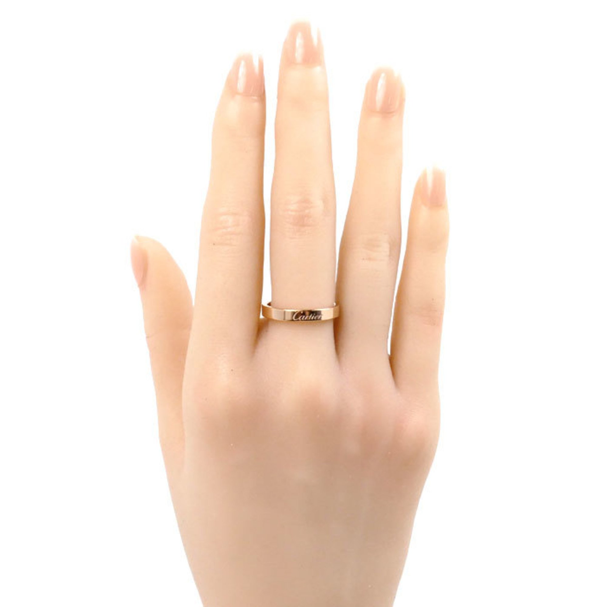 CARTIER Cartier K18PG Pink Gold Engraved Ring B4087255 Size 14.5 55 3.9g Women's