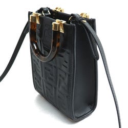 FENDI Sunshine Shopper Small 2-Way Shoulder Bag Black 8BS051 Women's