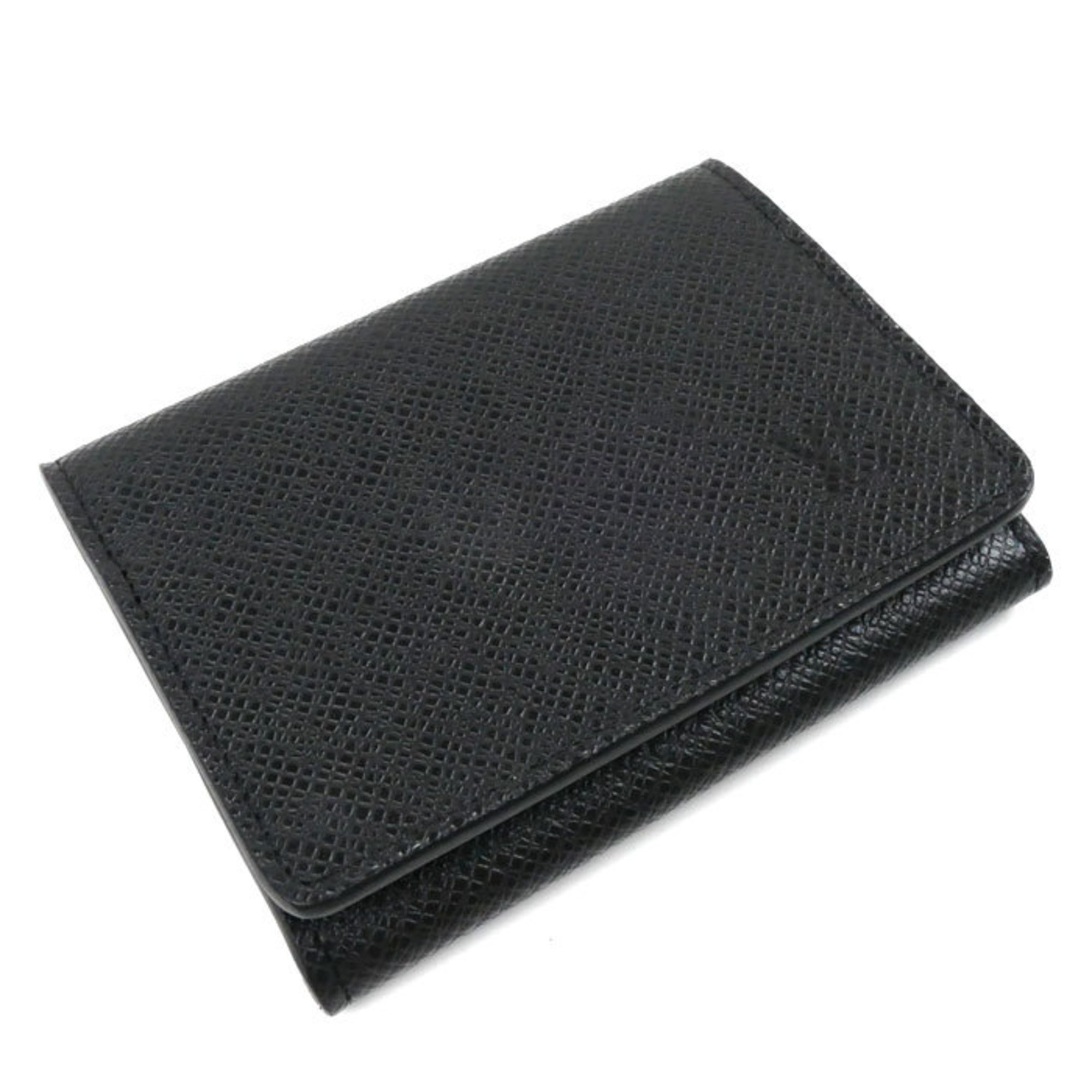 LOUIS VUITTON Louis Vuitton Envelope Carte de Visite Card Case Taiga Black M64595 IC Men's