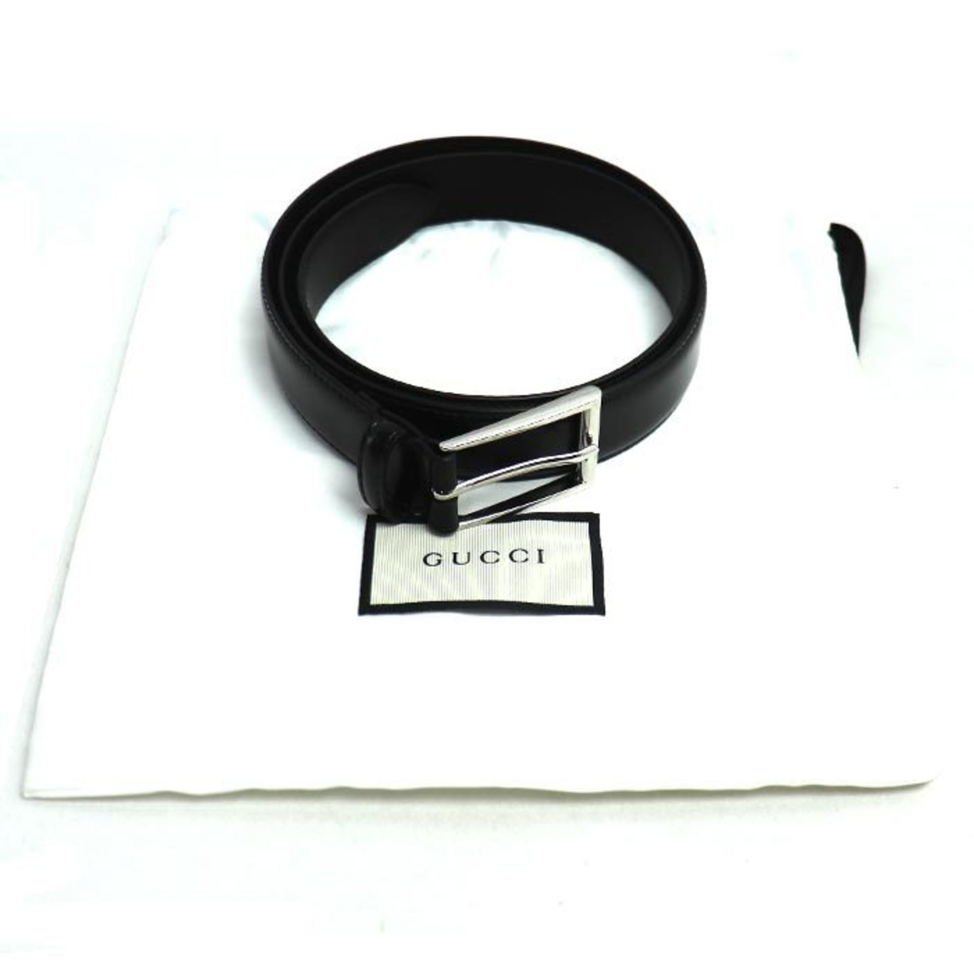 GUCCI Gucci Square Buckle Belt Black 474313 DT90N 1000 Men's