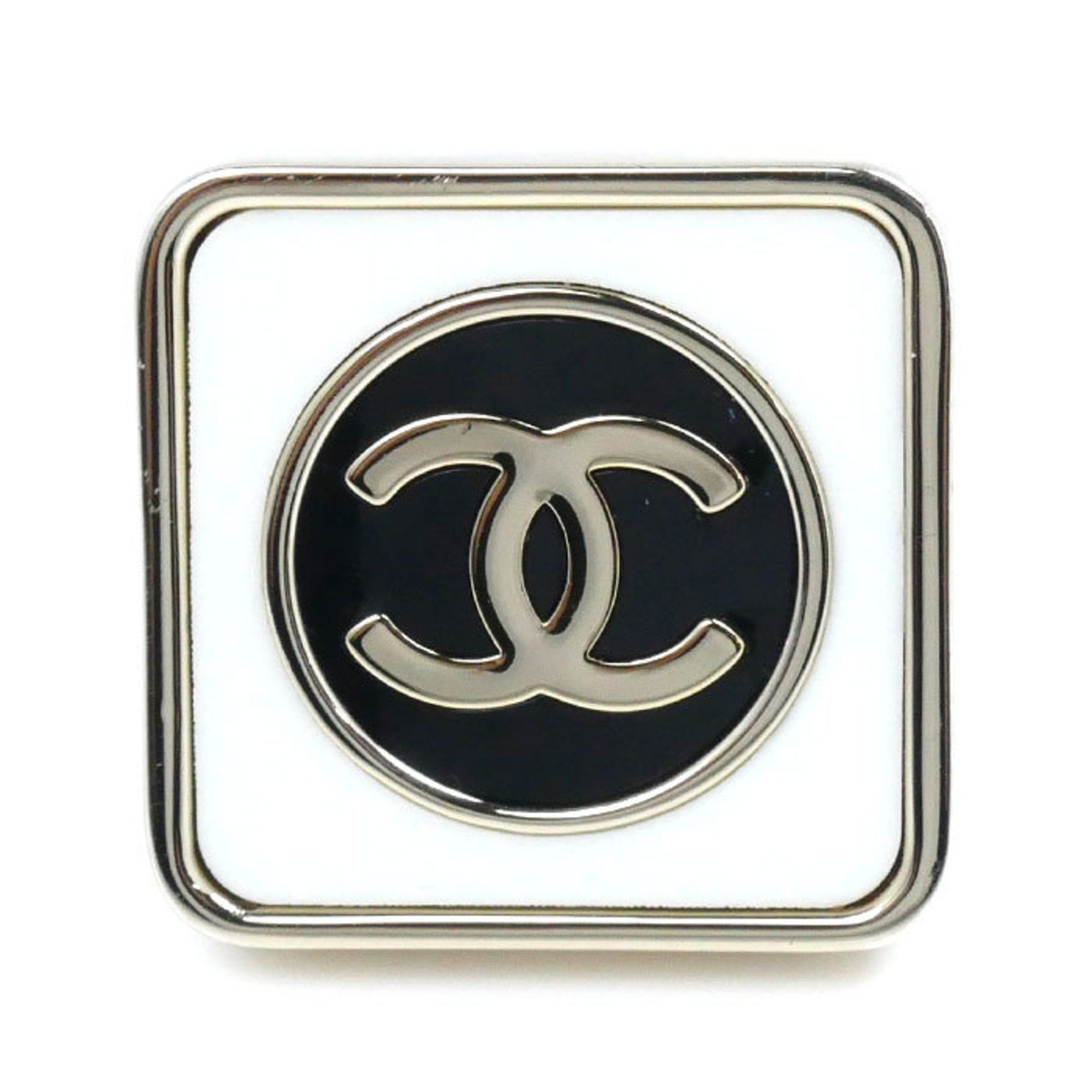 CHANEL Metal Coco Mark Square Ring AB9778 Size 14 Women's