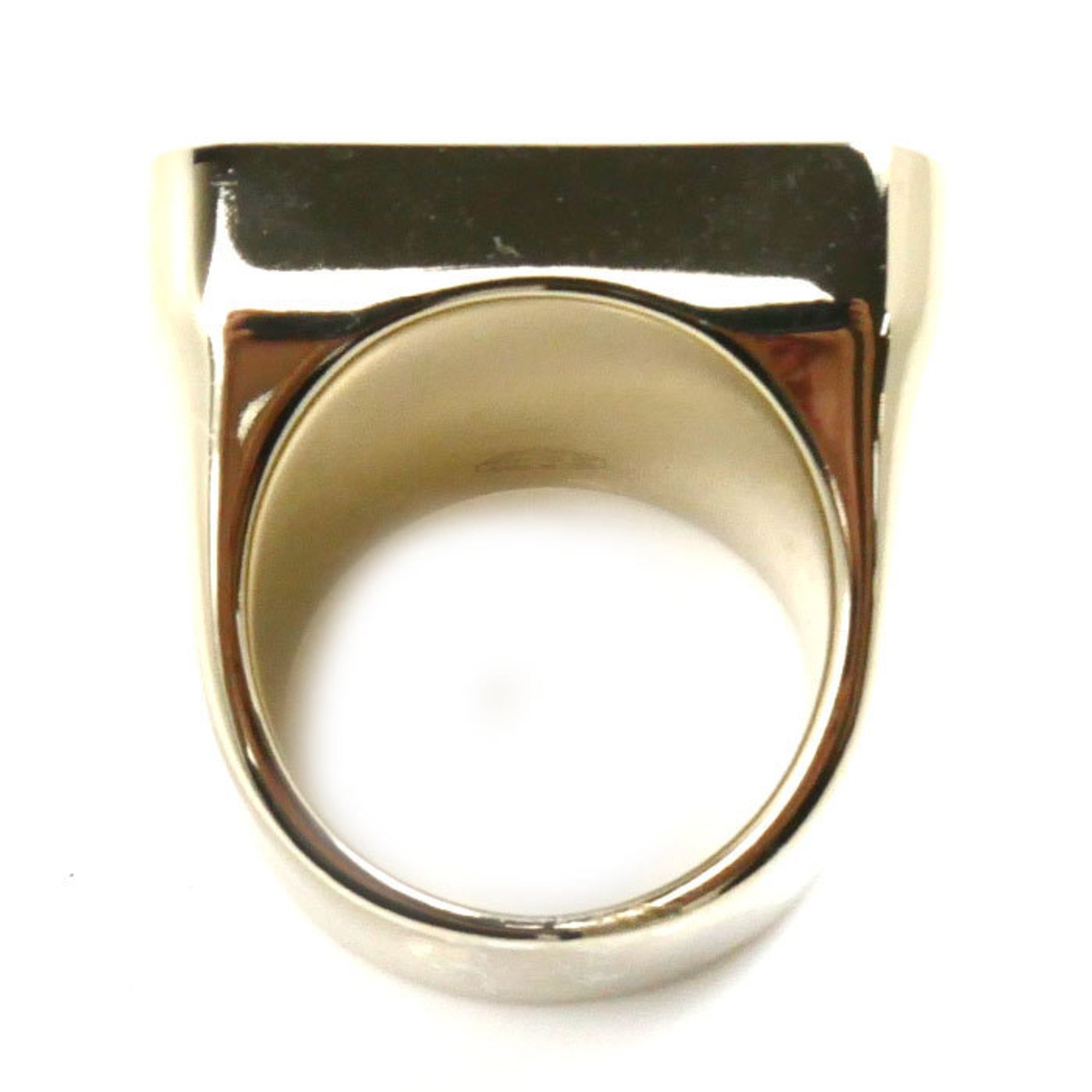 CHANEL Metal Coco Mark Square Ring AB9778 Size 14 Women's