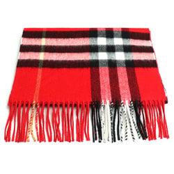 BURBERRY LONDON Nova Check Cashmere Scarf Red Black White Women's