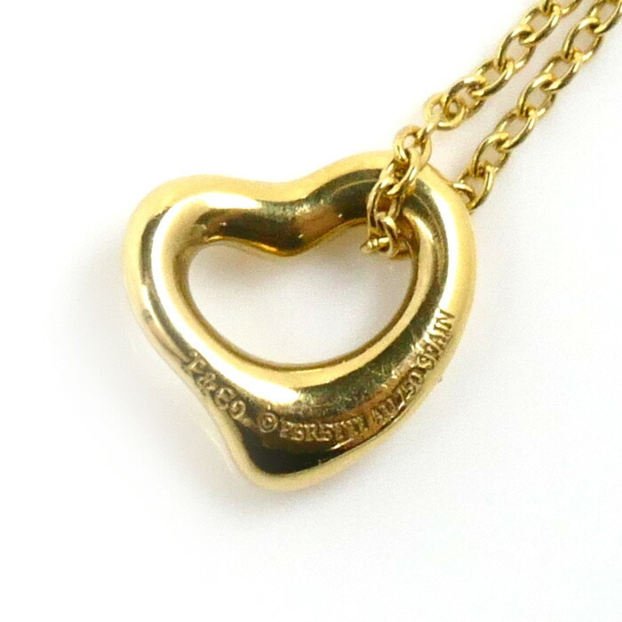 TIFFANY&Co. Tiffany K18YG Yellow Gold Heart Necklace 60957398 1.7g 44cm Women's