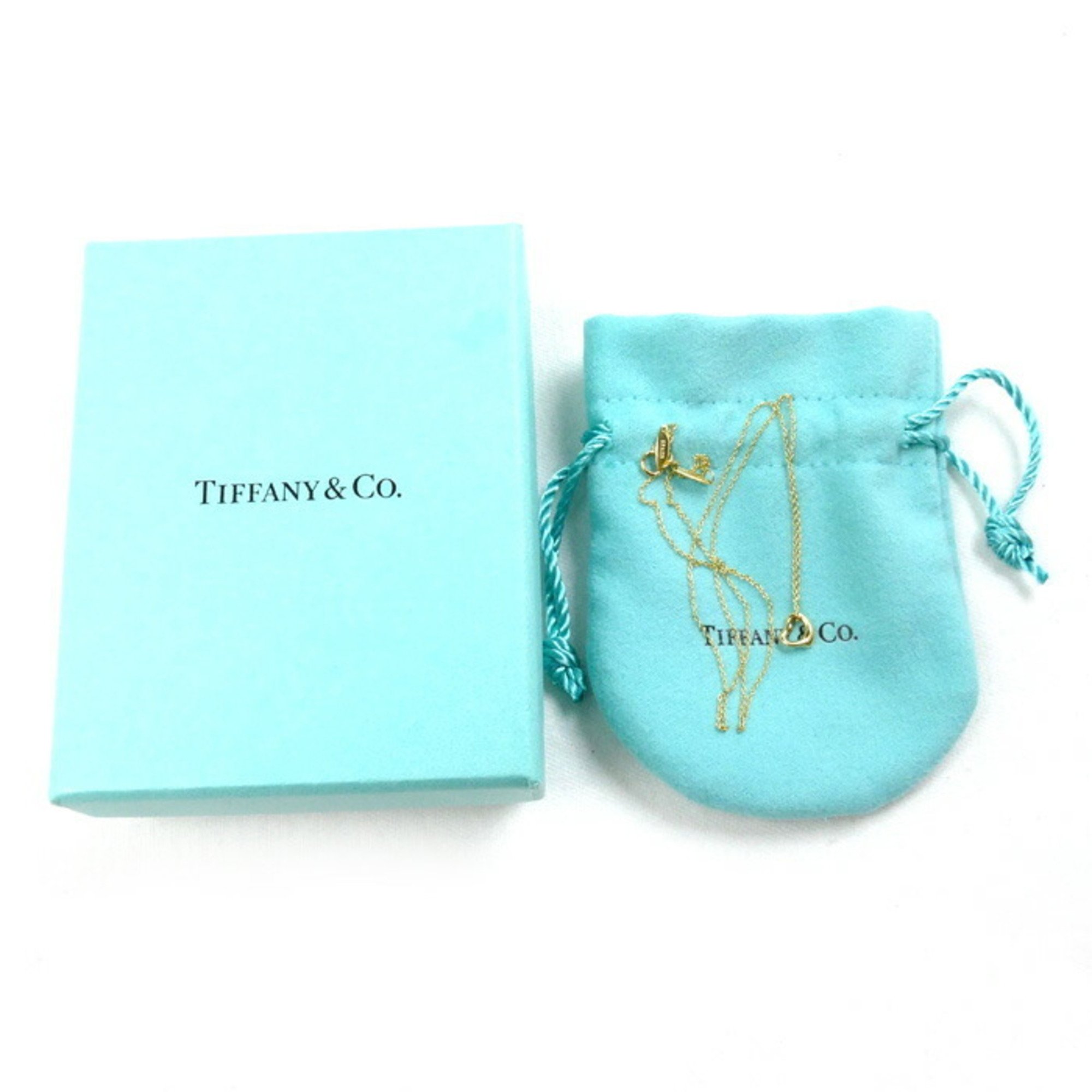 TIFFANY&Co. Tiffany K18YG Yellow Gold Heart Necklace 60957398 1.7g 44cm Women's