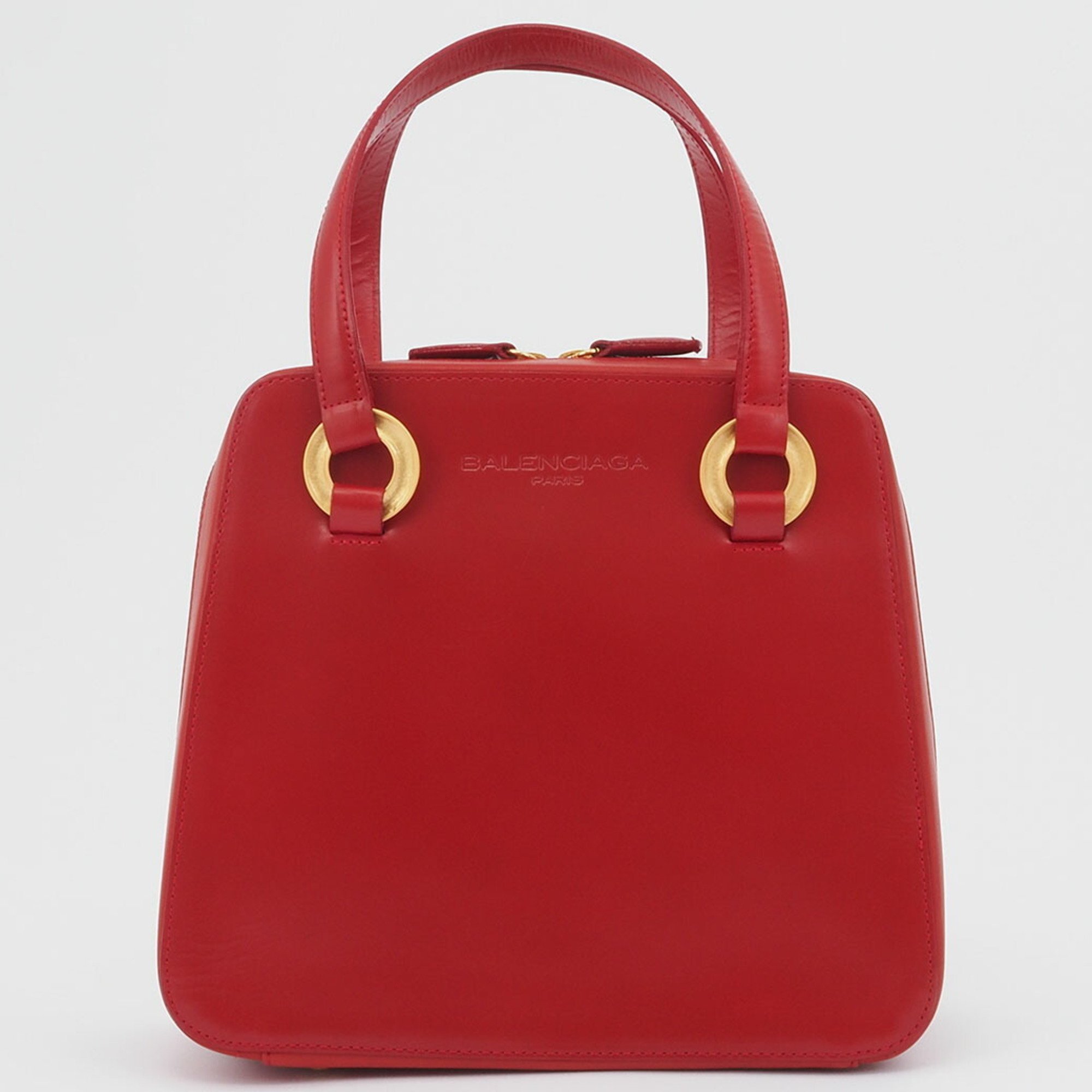 Balenciaga Hand Bag Red Women's Leather A5 BALENCIAGA