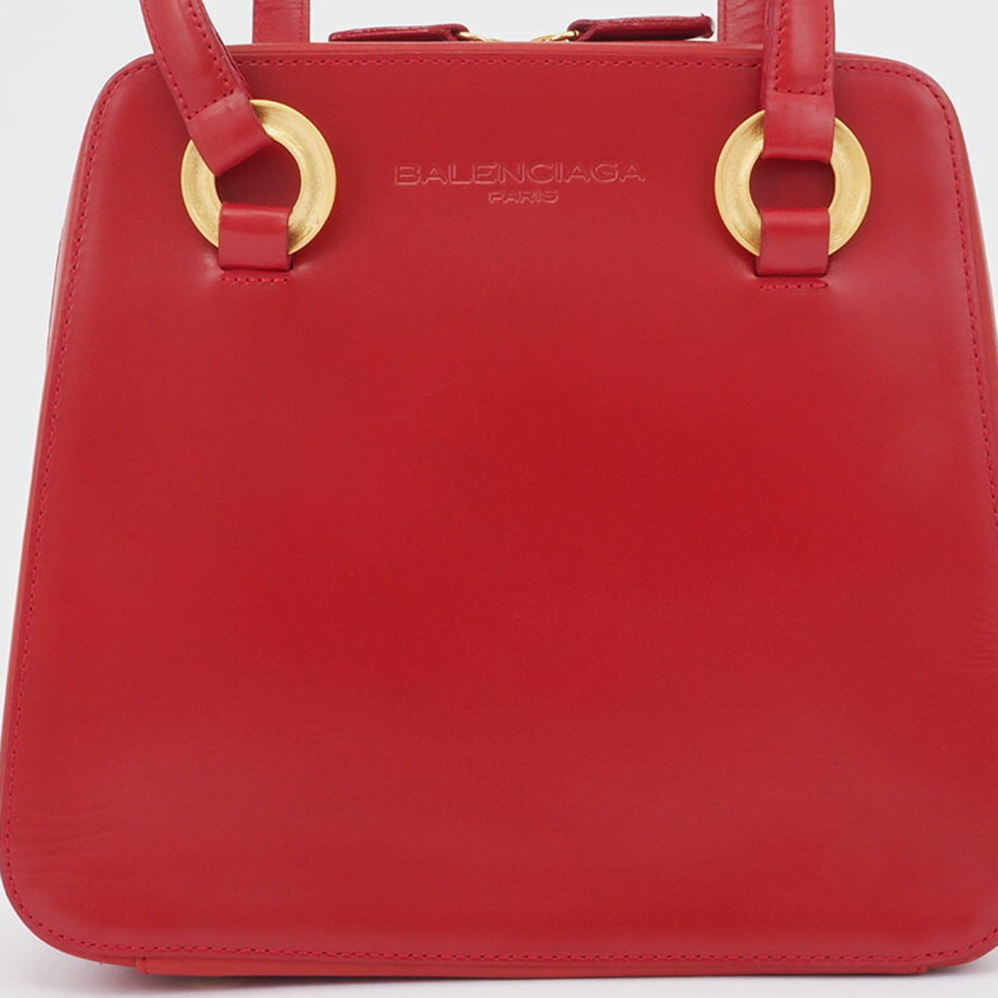 Balenciaga Hand Bag Red Women's Leather A5 BALENCIAGA