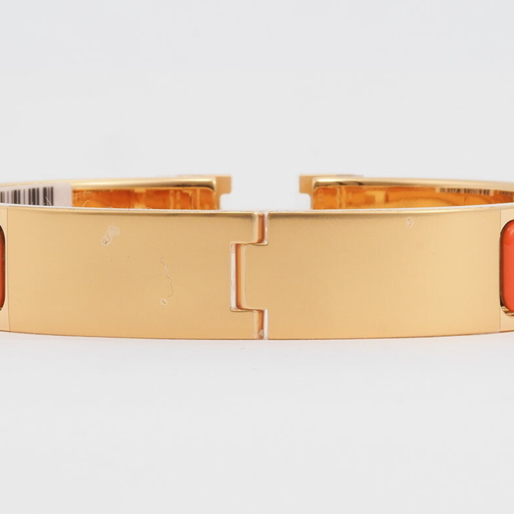 Hermes Enamel Bracelet Click H Orange Fruit Yellow Gold H700001F 8AGM Women's HERMES