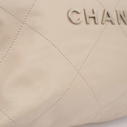 Chanel CHANEL22 Small Handbag Beige AS3260 Women's Shiny Calfskin Matelasse CHANEL