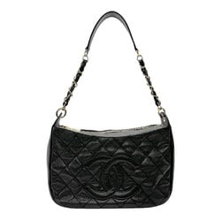 CHANEL Shoulder Bag Caviar Skin Leather Black Women's z2839