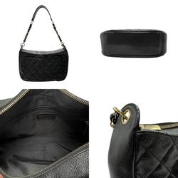 CHANEL Shoulder Bag Caviar Skin Leather Black Women's z2839