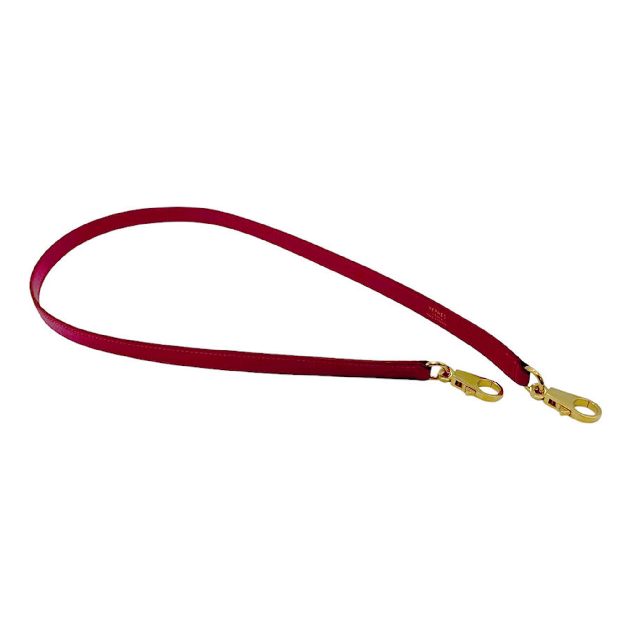 Hermes shoulder strap for Kelly and Bolide, Epsom leather, Rouge Kazak, gold, men women, z2756