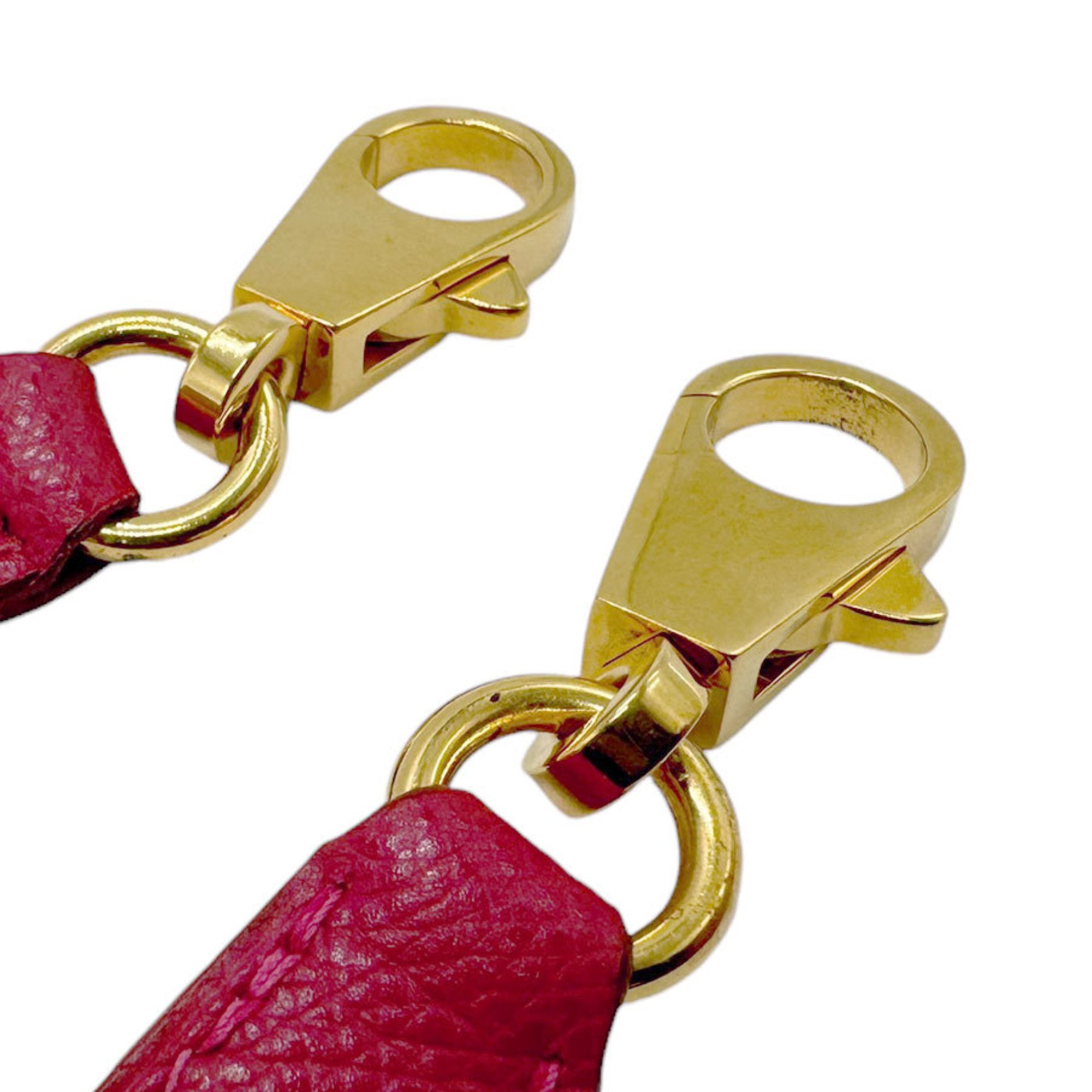 Hermes shoulder strap for Kelly and Bolide, Epsom leather, Rouge Kazak, gold, men women, z2756