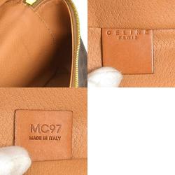 CELINE handbag vanity bag macadam leather brown gold ladies e59534k