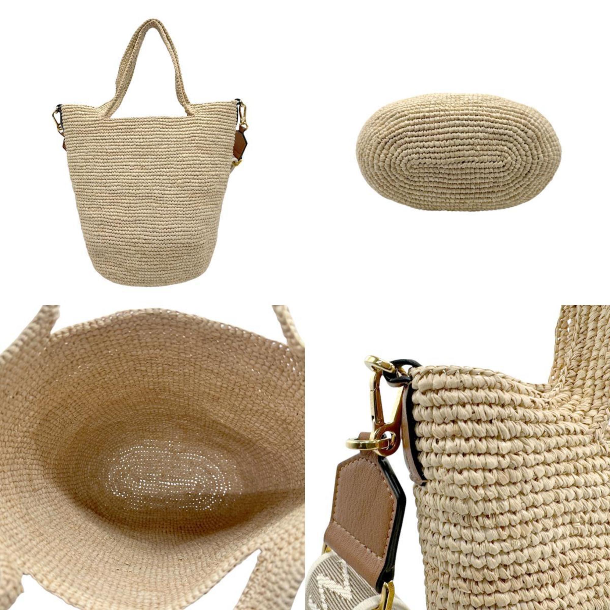 LOEWE Handbag Shoulder Bag Slit Raffia Natural Women's z2823