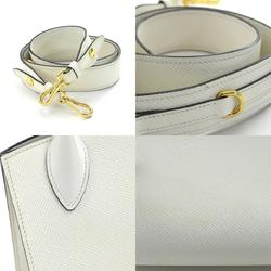 PRADA Handbag Shoulder Bag Monochrome Leather White Women's 1BA156 a0519