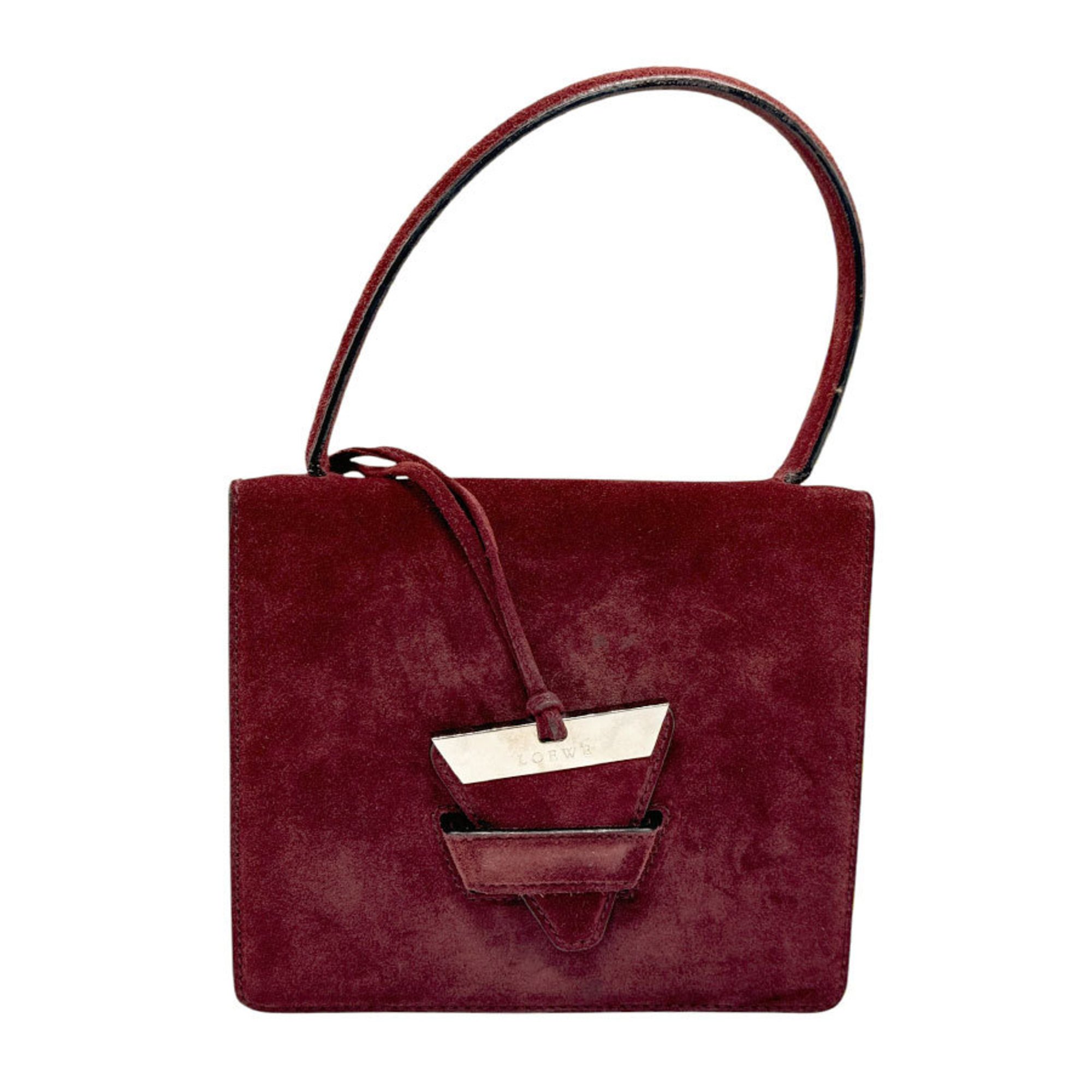 LOEWE Handbag Shoulder Bag Suede Dark Red Women's z2857