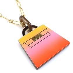 Hermes HERMES Necklace Amulet Fusion Kelly GM Buffalo Horn Metal Orange Multicolor Gold Women's e59566a