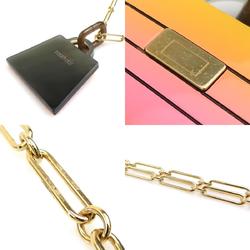 Hermes HERMES Necklace Amulet Fusion Kelly GM Buffalo Horn Metal Orange Multicolor Gold Women's e59566a