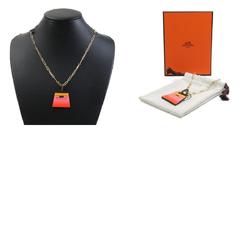 Hermes HERMES Necklace Amulet Fusion Kelly GM Buffalo Horn Metal Orange Multicolor Gold Women's e59566a