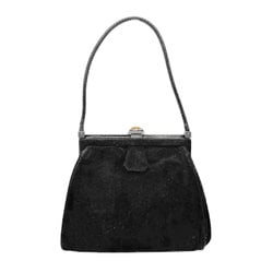 Hermes HERMES handbag suede black orange ladies n0727