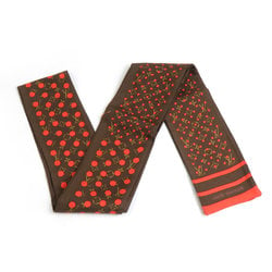 Louis Vuitton Scarf Muffler Monogram Bandeau Silk Brown Orange Women's e59564i