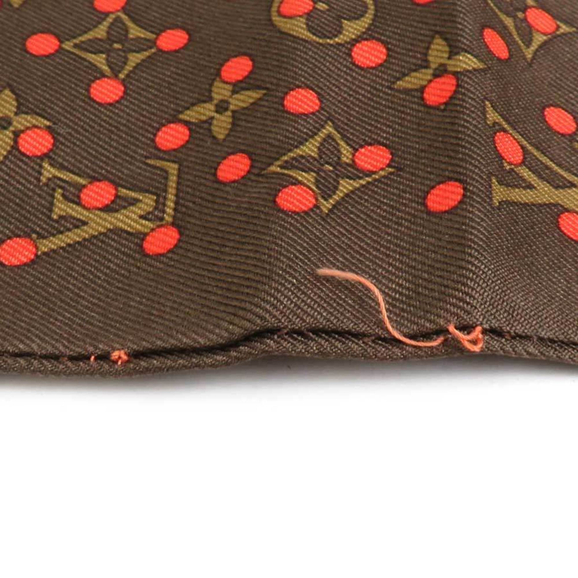 Louis Vuitton Scarf Muffler Monogram Bandeau Silk Brown Orange Women's e59564i