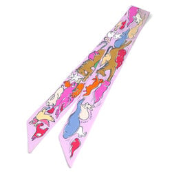 Hermes HERMES Scarf Muffler Twilly Silk Pink Women's a0530