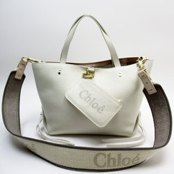 Chloé Chloe Handbag Shoulder Bag Sense Small Leather Off-White Gold Women's w0818g