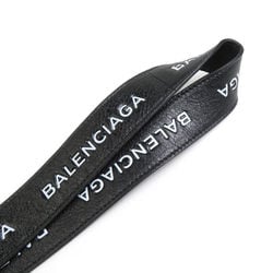 BALENCIAGA neck strap leather black white men women e59562g