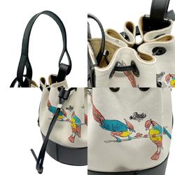 LOEWE Handbag Shoulder Bag Paula's Ibiza Canvas Leather Off-White Multicolor Black Silver Women's z2816