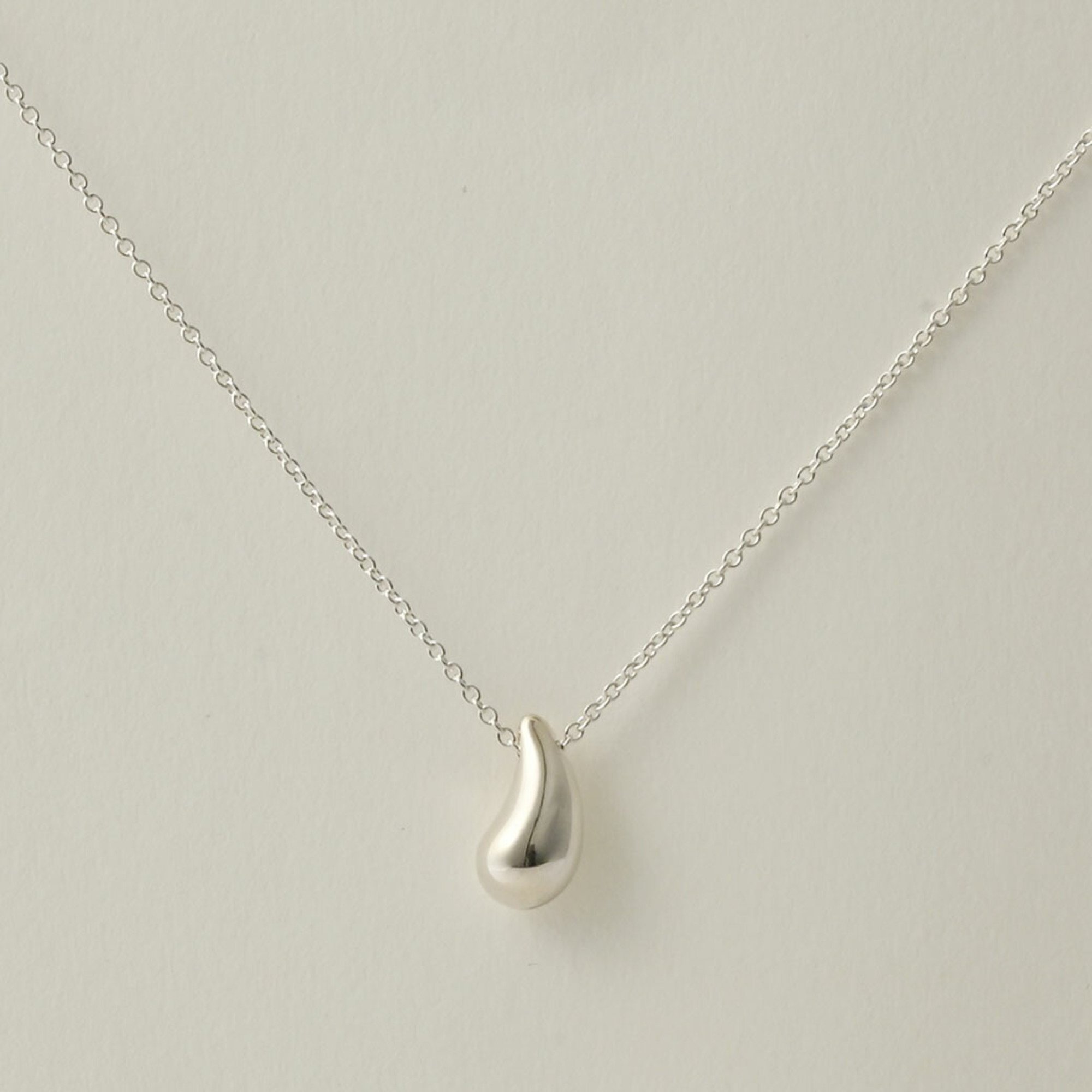 Tiffany & Co. Elsa Peretti Teardrop Pendant Necklace Silver 60020672 Women's TIFFANY