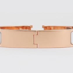 Hermes Enamel Bracelet Click H GM Bangle White Pink Gold H700001FO31GM Women's HERMES