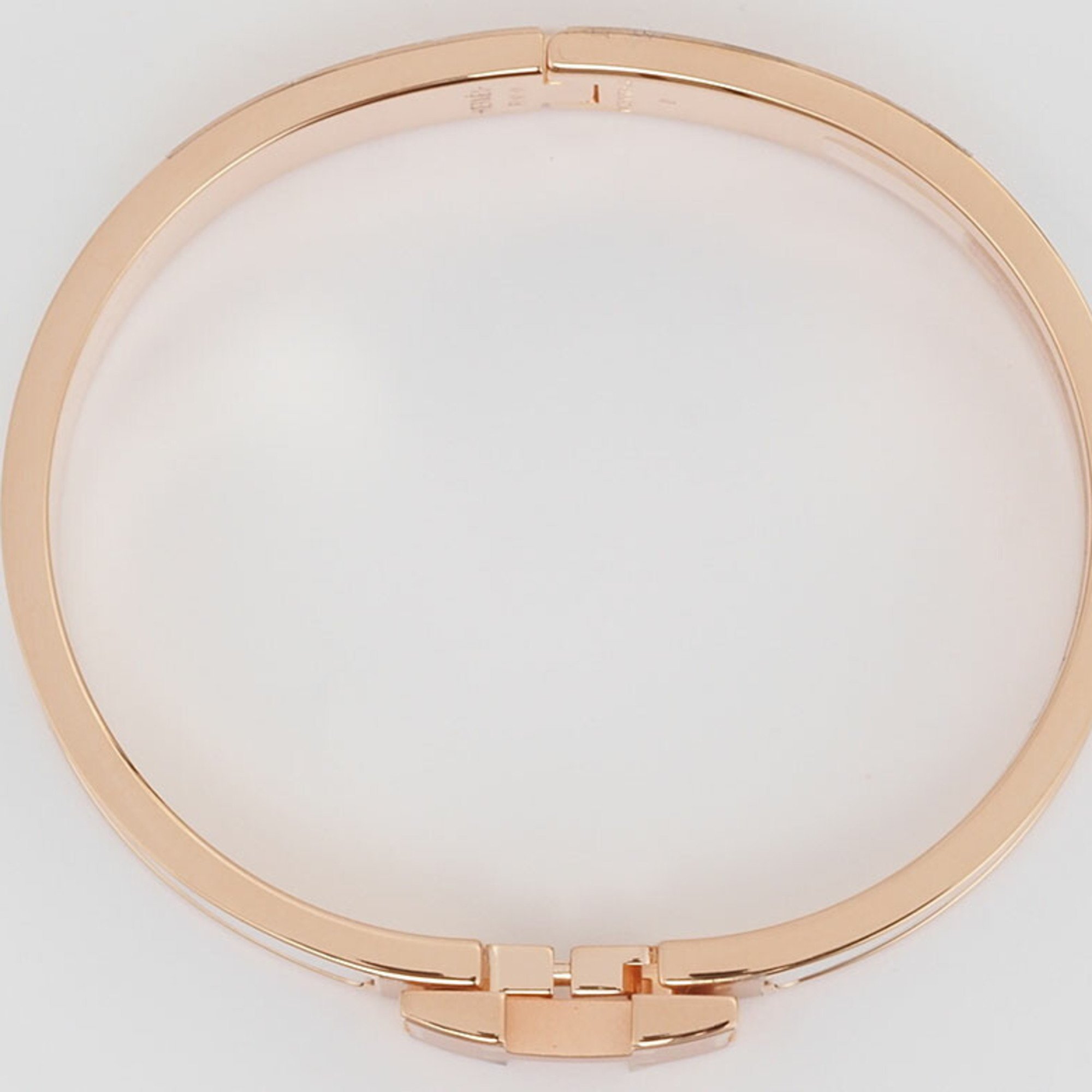 Hermes Enamel Bracelet Click H GM Bangle White Pink Gold H700001FO31GM Women's HERMES