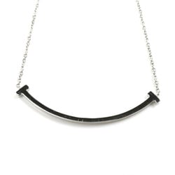 TIFFANY&Co. Tiffany K18WG White Gold T Smile Small Necklace 63058793 Diamond 2.5g 40.5cm Women's