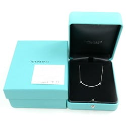 TIFFANY&Co. Tiffany K18WG White Gold T Smile Small Necklace 63058793 Diamond 2.5g 40.5cm Women's