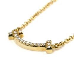 TIFFANY&Co. Tiffany K18YG Yellow Gold T Smile Necklace 62617683 Diamond 2.3g 40.5/45.7cm Women's