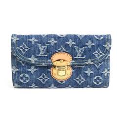 Louis Vuitton LOUIS VUITTON Long Wallet Monogram Denim Portefeuille Amelia Blue Men's Women's M95511 a0523