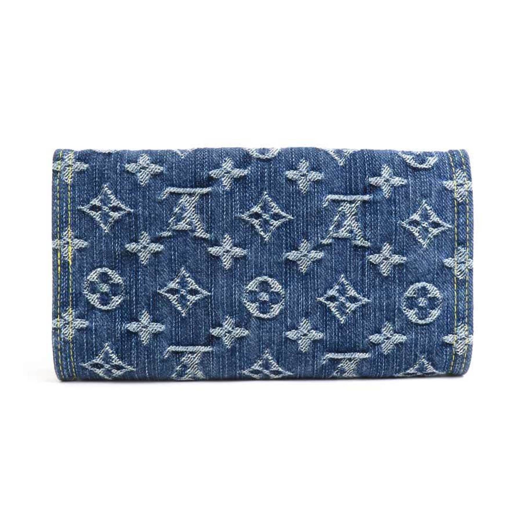 Louis Vuitton LOUIS VUITTON Long Wallet Monogram Denim Portefeuille Amelia Blue Men's Women's M95511 a0523