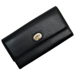 GUCCI Long Wallet Leather Black Gold Silver Men's Women's 598581 w0827a