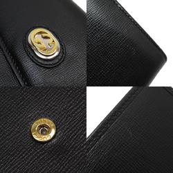 GUCCI Long Wallet Leather Black Gold Silver Men's Women's 598581 w0827a