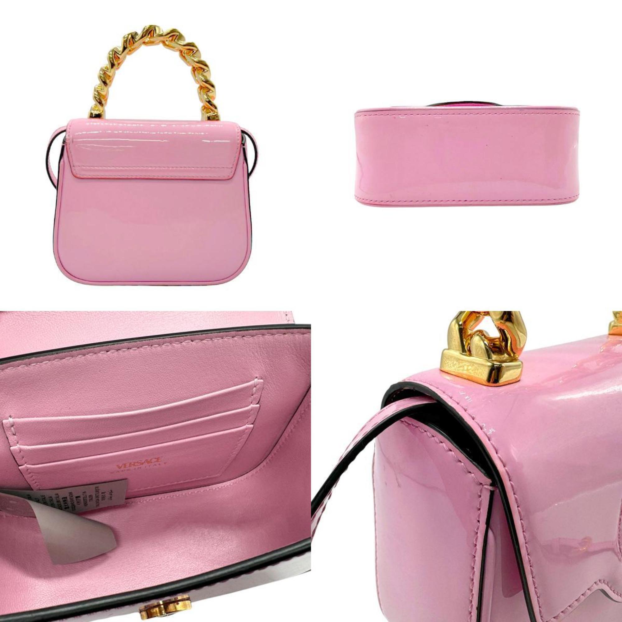 Versace VERSACE handbag shoulder bag Medusa enamel pink ladies z2847