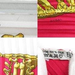 Hermes HERMES scarf muffler pleated silk red off-white gold women's e59582a