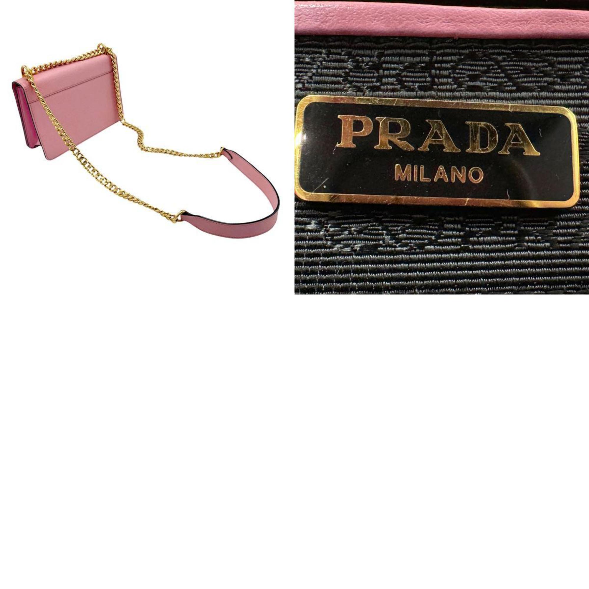 PRADA Shoulder Bag Leather Pink Women's 1BD133 z2819