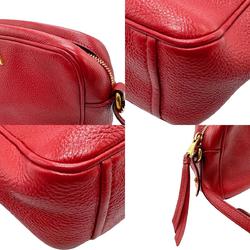 PRADA Shoulder Bag Leather Red Women's z2864