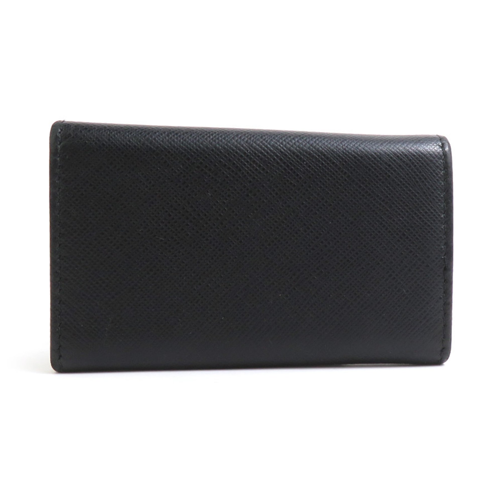 PRADA Key Case Leather Black Women's a0526