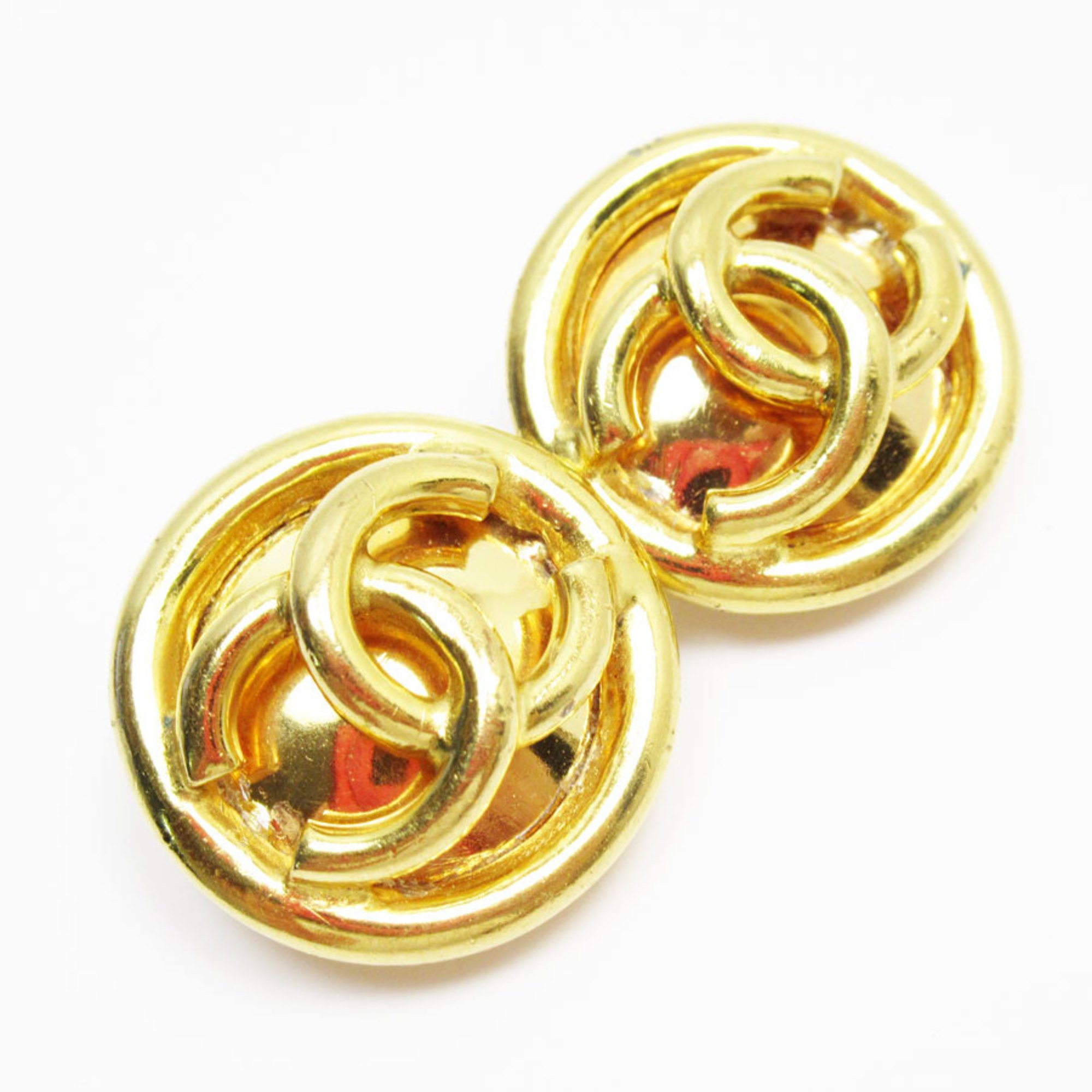 CHANEL Coco Mark Metal Gold Earrings for Women w0837g