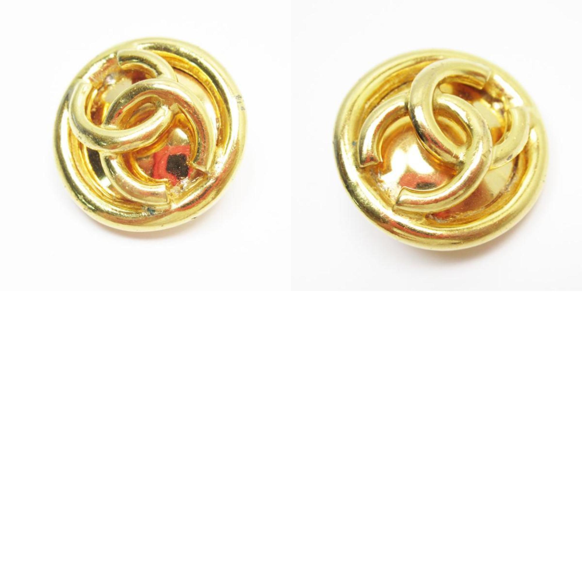 CHANEL Coco Mark Metal Gold Earrings for Women w0837g