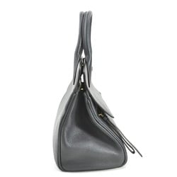 Salvatore Ferragamo handbag shoulder bag Gancini leather grey ladies a0522