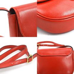 CELINE Shoulder Bag Leather Red Gold Women's e59554a